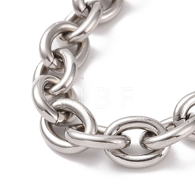 201 Stainless Steel Chunk Cable Chains Bracelet for Men Women X-BJEW-G618-04P-B01-1