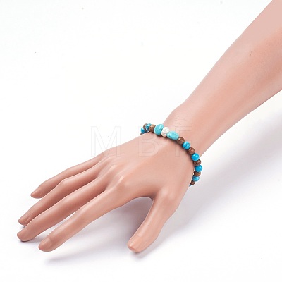 Synthetic Turquoise(Dyed) Stretch Bracelets BJEW-JB03747-01-1