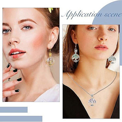 16Pcs 16 Styles Alloy Gems Tree of Life European Dangle Charms PALLOY-YW00085-1