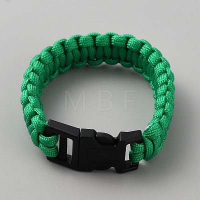 Survival Polyester Cord Bracelet with Plastic Clasps for Hiking Camping Outdoor BJEW-WH0018-54C-1