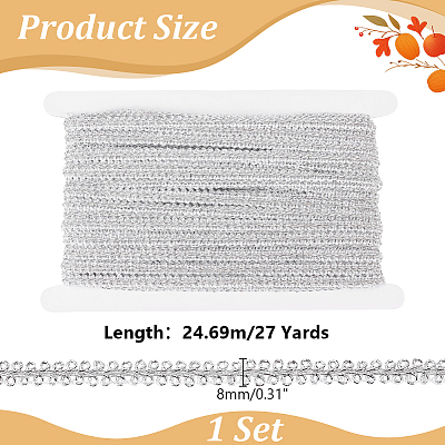 27 Yards Polyester Centipede Braided Fringe Ribbon OCOR-ME0001-78-1
