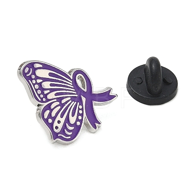 Butterfly & Awareness Ribbon Enamel Pins AL-CBA5093-03C-1