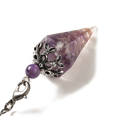 Natural Amethyst Dowsing Pendulum Big Pendants G-H285-02P-03-1