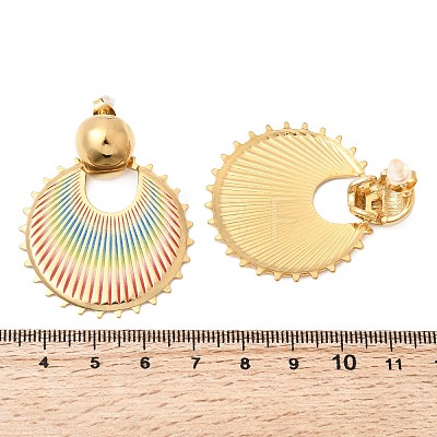 Flat Round 304 Stainless Steel Dangle Stud Earrings EJEW-A158-10G-1