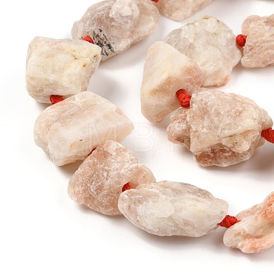 Rough Raw Natural Sunstone Beads Strands G-F595-I02-1