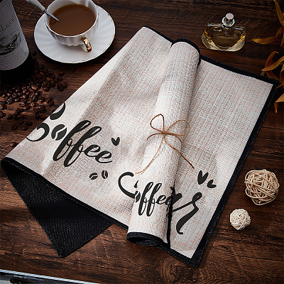 Coffee Theme Cotton and Linen Cup Mats AJEW-WH0201-012-1