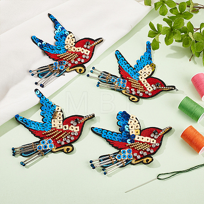 Bird Polyester Embroidery Iron on Appliques PATC-WH0008-35-1