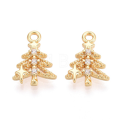 Brass Micro Pave Cubic Zirconia Charms KK-N263-145A-G-1