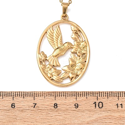 304 Stainless Steel Pendant Cable Chain Necklaces for Men Women NJEW-K308-03C-G-1