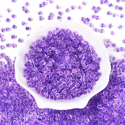 Transparent Inside Colours Glass Seed Beads SEED-T007-11B-1
