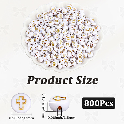 800Pcs Opaque Acylic Beads MACR-PA0001-79-1