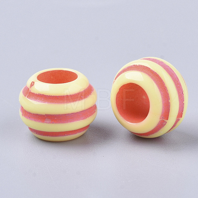 Spray Painted Acrylic European Beads SACR-S303-002B-1