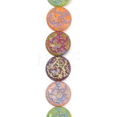 Painted Glass Beads Strands GLAA-F133-07A-1