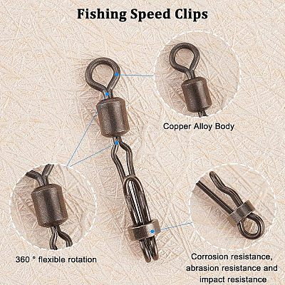 SUPERFINDINGS 40Pcs 4 Style Brass Fishing Quick Change Clip FIND-FH0004-43-1