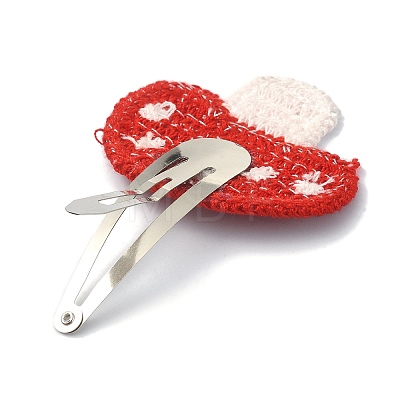 Handmade Cotton Knitting Ornament Iron Snap Hair Clips for Girls PHAR-JH00090-03-1