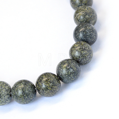 Natural Serpentine/Green Lace Stone Round Bead Strands X-G-E334-6mm-14-1