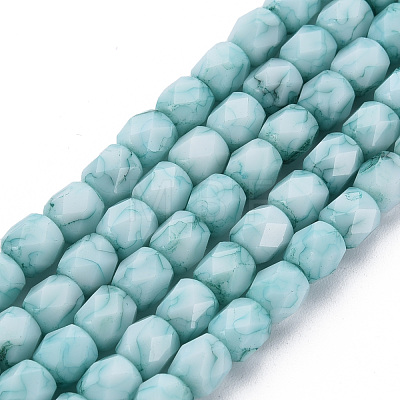 Opaque Baking Painted Glass Beads Strands EGLA-N006-008-A-1