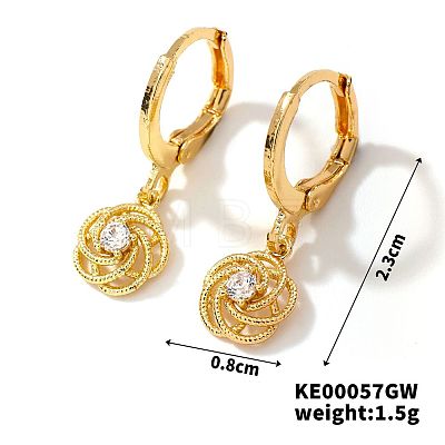 Fashionable Copper Inlaid Zircon Hoop Earrings UQ9075-3-1