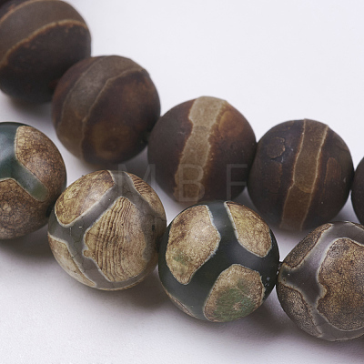 Tibetan Style dZi Beads G-G039-10mm-M-1