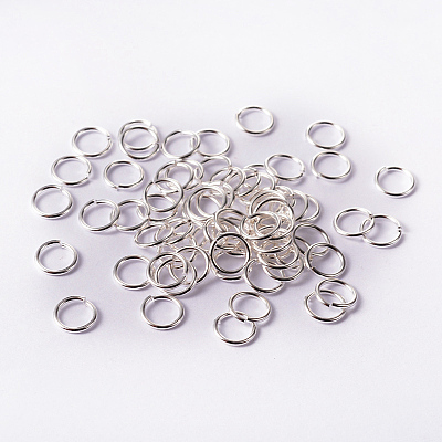 Silver Color Plated Brass Open Jump Rings X-JRC8MM-S-1
