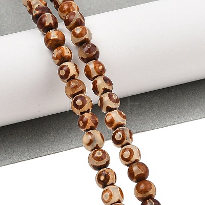 Natural Tibetan 3-Eye dZi Agate Beads Strands G-A240-A01-01-1