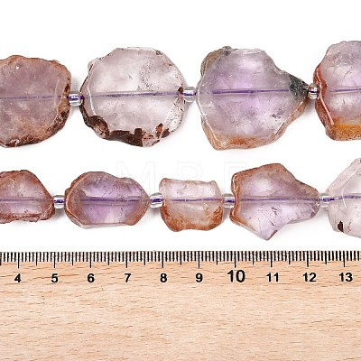Natural Purple Phantom Quartz Purple Lodolite Quartz Slice Beads Strands G-A305-B02-01-1
