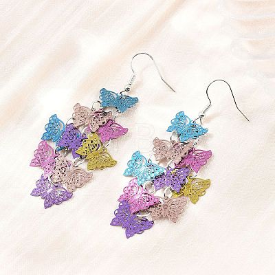 430 Stainless Steel Dangle Earrings EJEW-B157-01D-1