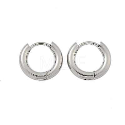 Tarnish Resistant 304 Stainless Steel Huggie Hoop Earrings EJEW-F111B-13mm-P-1