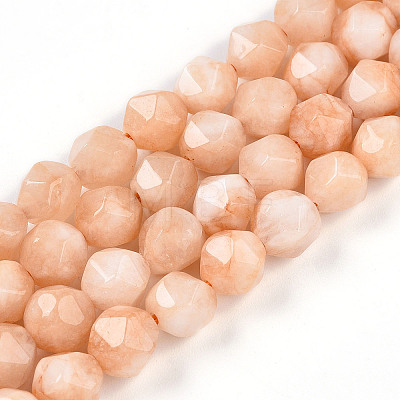 Dyed Natural White Jade Beads Strands G-T139-8mm-46T-1