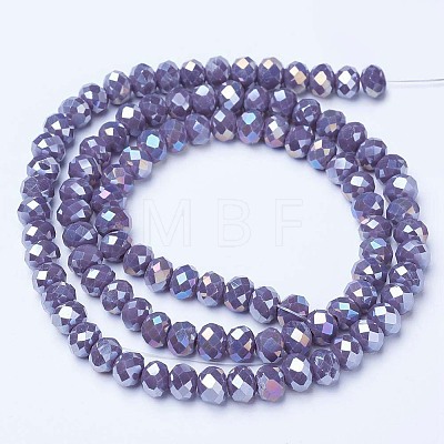 Electroplate Glass Beads Strands EGLA-A034-P1mm-B05-1