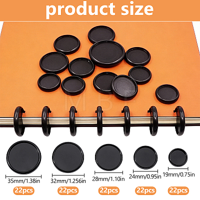 110Pcs 5 Styles Plastic Loose Leaf Ring Round Binder Discs DIY-WR0005-55-1