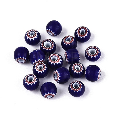 Handmade Millefiori Glass Round Beads LS-LA-N002-08A-1