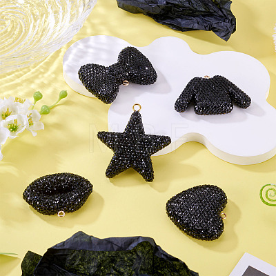 5Pcs 5 Styles Handmade Polymer Clay Pendants RB-BT0001-05D-1