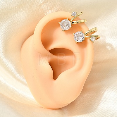 Brass Micro Pave Cubic Zirconia Cuff Earrings CU-CBAE7DF-36G-1