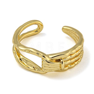 Knot Brass Open Cuff Rings for Women RJEW-Z050-04G-1