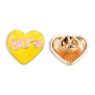 Heart with Word 80's Enamel Pin JEWB-N007-180-1