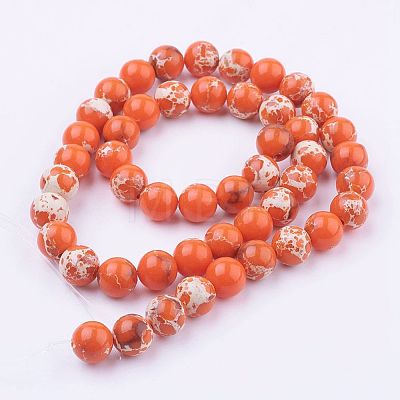 Synthetic Imperial Jasper Beads Strands G-E374-6mm-03A-1