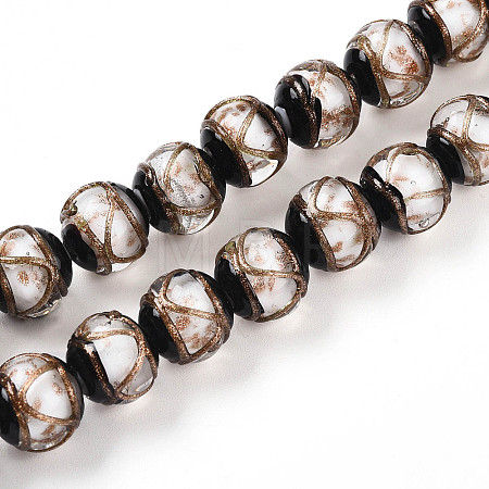 Handmade Gold Sand Lampwork Beads LAMP-N026-01E-1