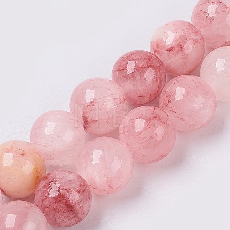 Natural Colorful Green Jade Beads Strands X-G-G757-02-12mm-1