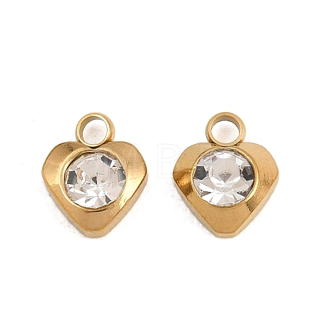 201 Stainless Steel Rhinestone Pendants RB-CBABFDA-15G-01-1