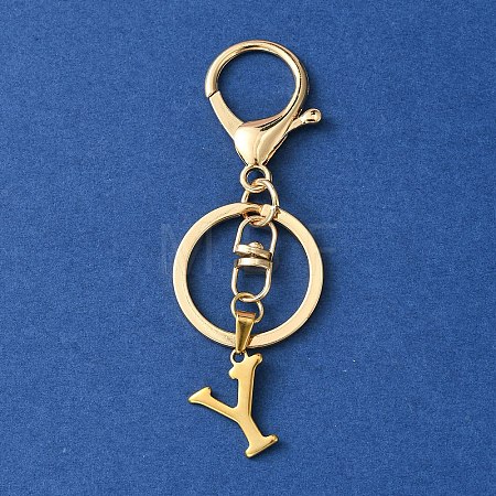 304 Stainless Steel Initial Letter Charm Keychains KEYC-YW00005-25-1