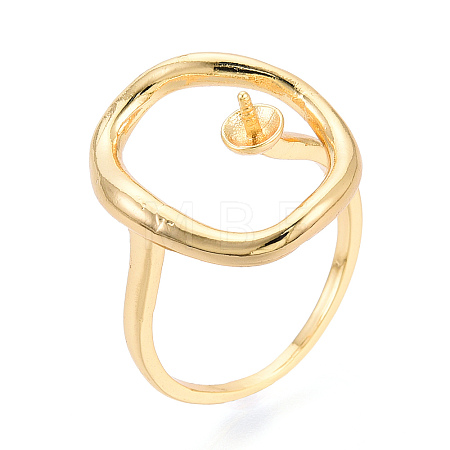 Oval Brass Cup Peg Ring Settings KK-N274-38G-1