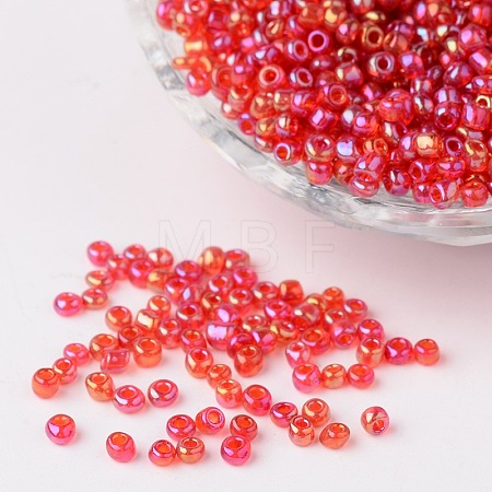 Round Trans. Colors Rainbow Glass Seed Beads X-SEED-A007-3mm-165-1