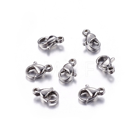 Tarnish Resistant 304 Stainless Steel Lobster Claw Clasps STAS-R050-9x5mm-1