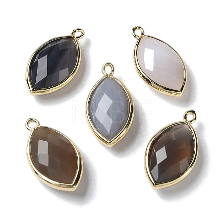 Natural Grey Agate Pendants G-B009-01G-T-1