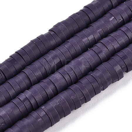 Flat Round Handmade Polymer Clay Bead Spacers X-CLAY-R067-4.0mm-04-1