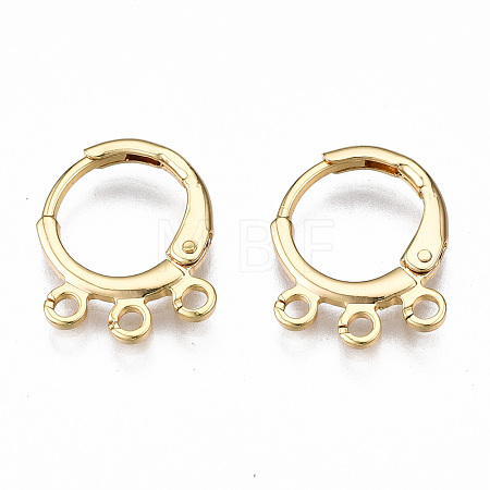 Brass Huggie Hoop Earring Findings KK-N233-082-NF-1