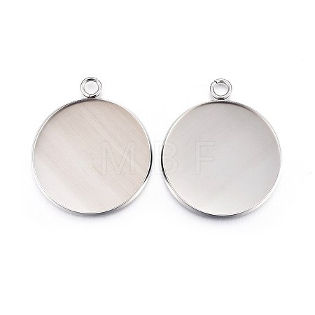 Tarnish Resistant 304 Stainless Steel Pendant Cabochon Settings LS-STAS-F191-14P-H-1