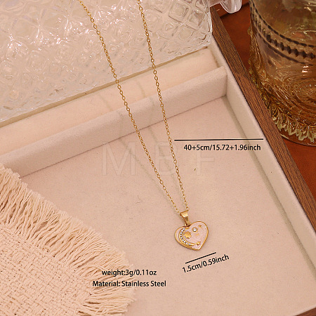 304 Stainless Steel Enamel Pendant Necklaces WG17FE6-04-1
