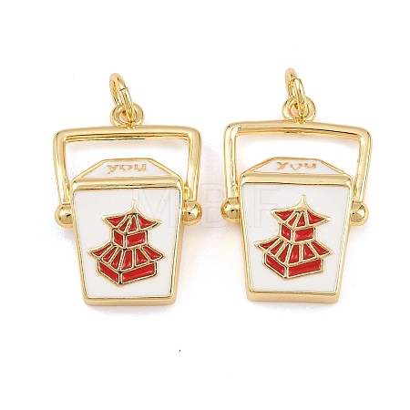 Brass Enamel Pendants KK-L275-08G-1
